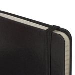 Блокнот в клетку с резинкой МАЛЫЙ ФОРМАТ А6 (100x150 мм), 80 л., балакрон черный BRAUBERG "Metropolis", 111589