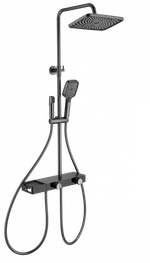 Душевая система с техническим душем WONZON & WOGHAND Shelf, Темный графит (WW-B4161-BGG)