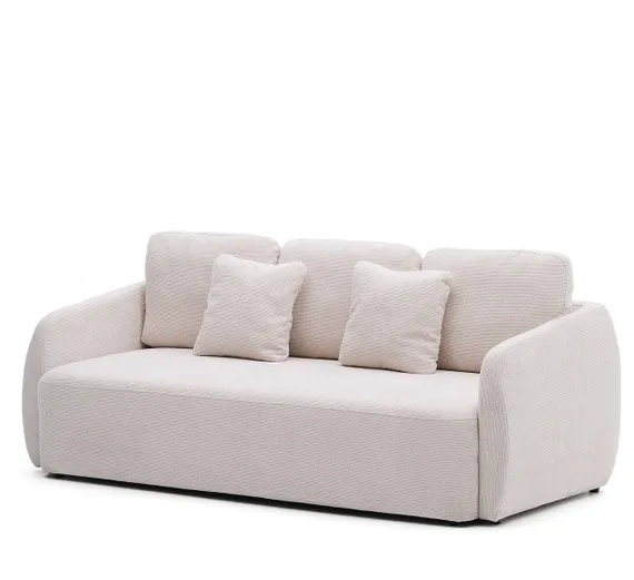 Трехместный диван-кровать Laira, 225 см, шенилл цвета экрю 