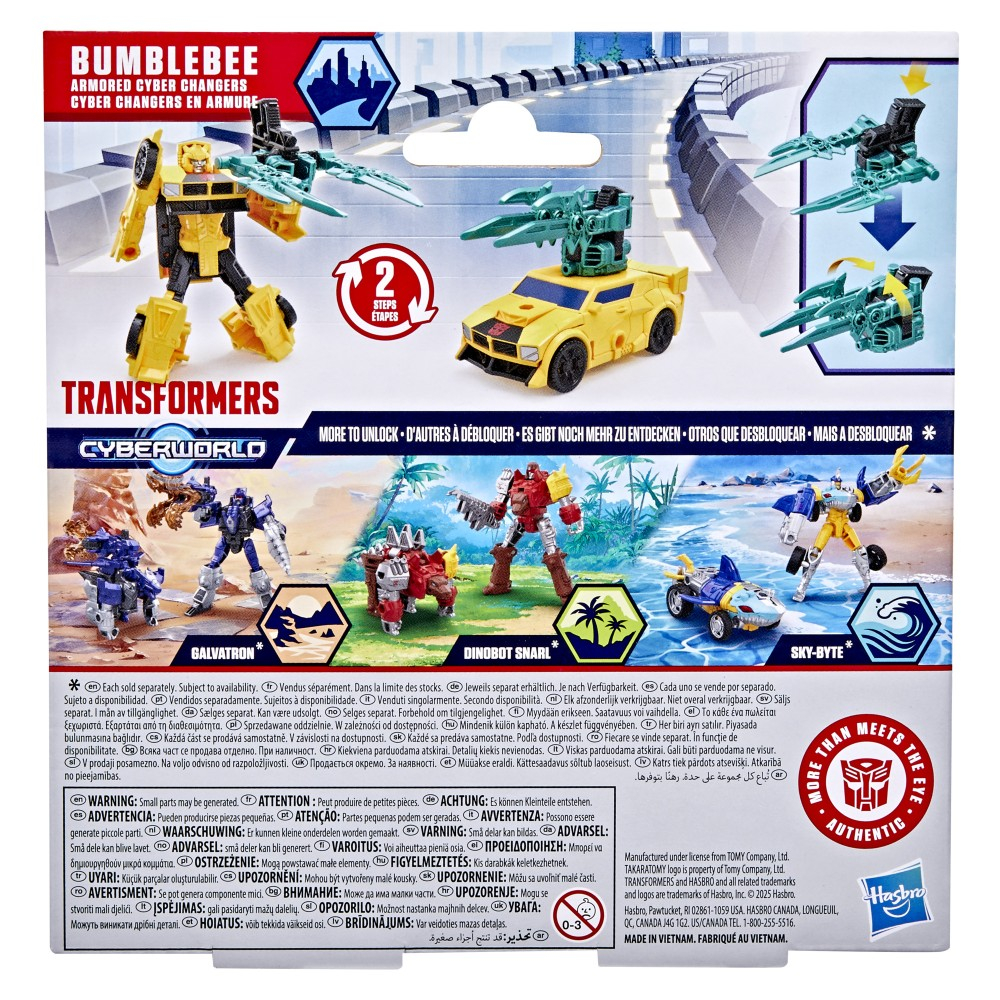 Hasbro Transformers CYBERWORLD - Фигурка Bumblebee 10 см Armored Cyber Changers G1045