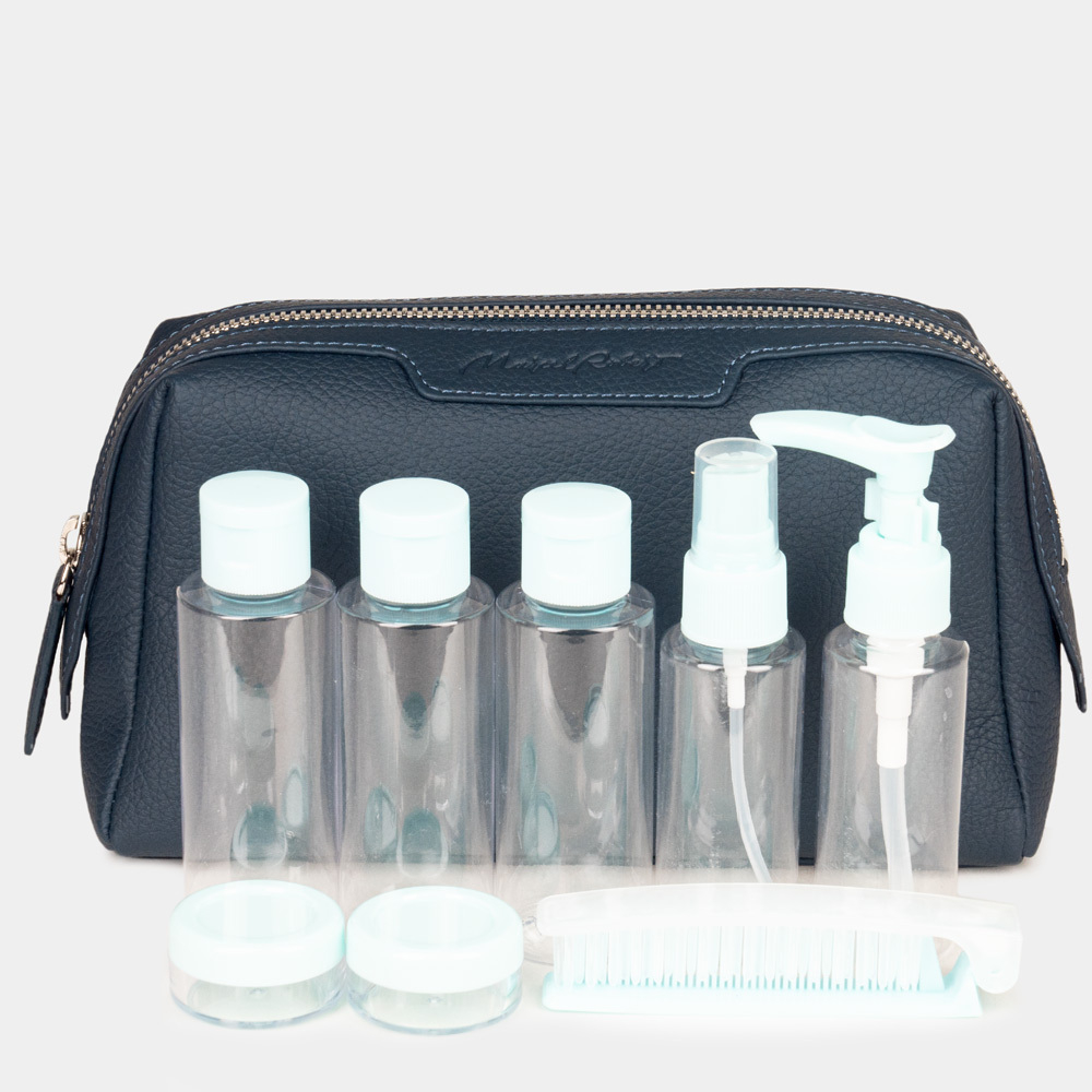 Несессер Trapèze из кожи теленка синего цвета