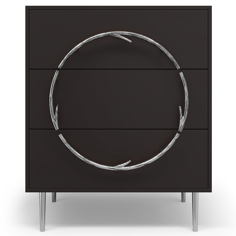 Комод Арт Колор matte Стайл Сильвер с 3 ящиками Терпкий коричневый матовый