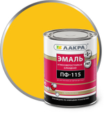 Эмаль ПФ-115 ЛАКРА глянцевая цвет желтый (1кг)