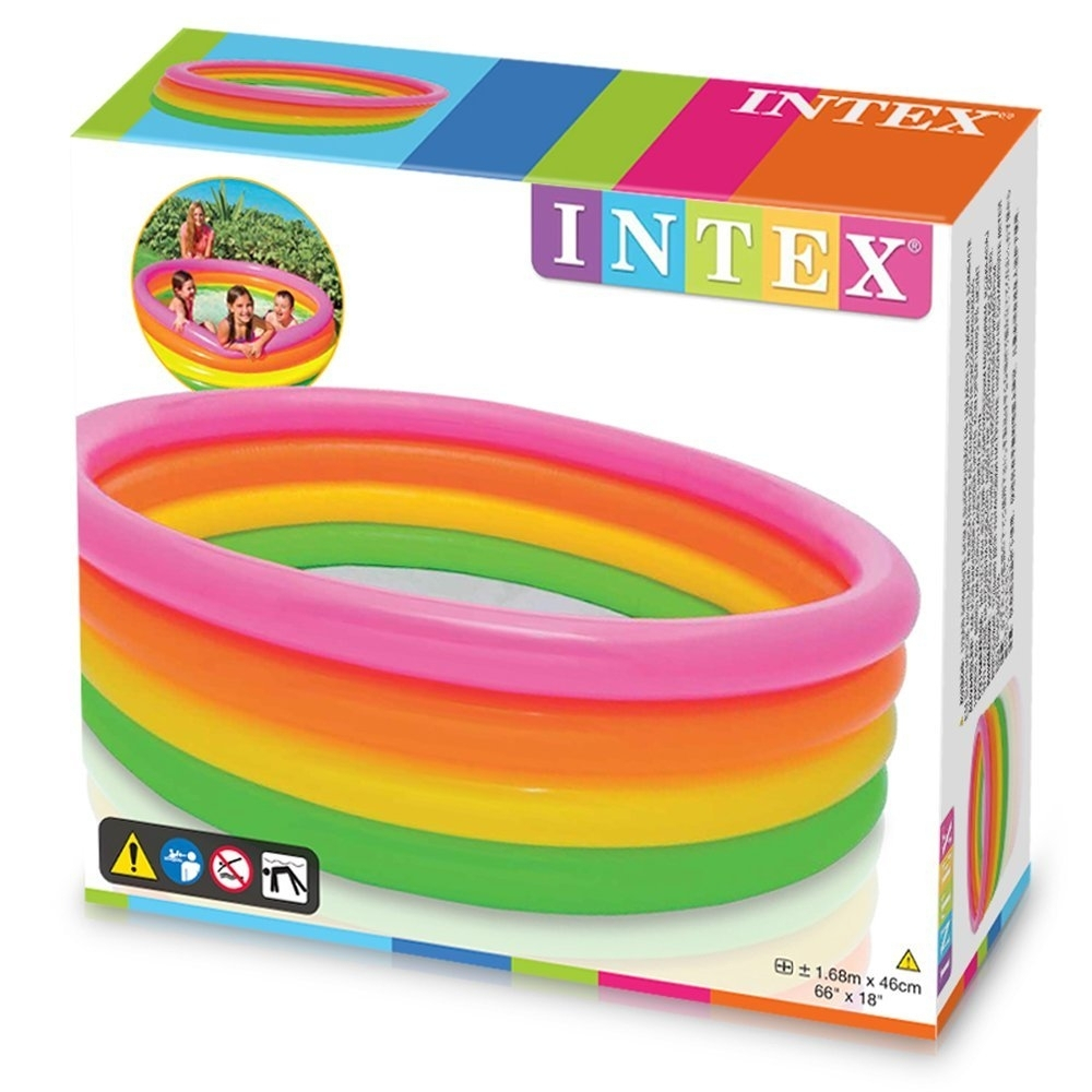 Бассейн с надувным бортом Intex Радуга 780 л от 3 лет