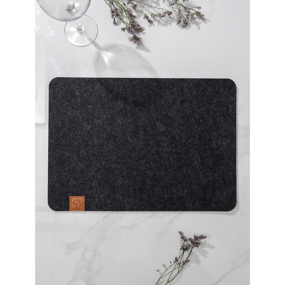 Салфетка столовая Серый 44х32 см, толщина 4 мм, цвет черный   7160233