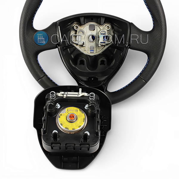 Руль на Лада Приора 2, Калина 2, Гранта "Black Edition" в экокоже с подушкой безопасности