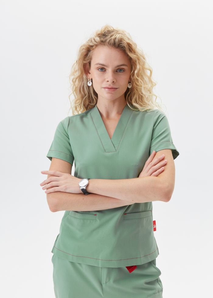 Топ медицинский женский Лаконико, шалфей