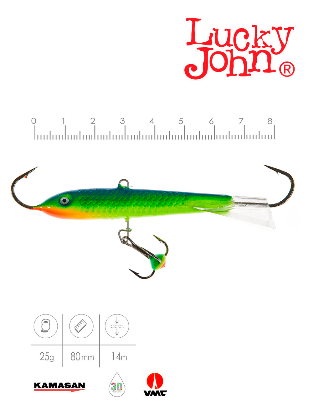 Балансир Lucky John CLASSIC 8 с тр. 80мм/29 блистер