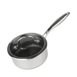 Сотейник 2 л с крышкой 18/16*14,5 см New Kitchen Honeycombs нерж. с антиприг. покр. ИНДУКЦИЯ