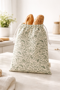 Экомешочек из льна и хлопка "Листочки", 25х33 см