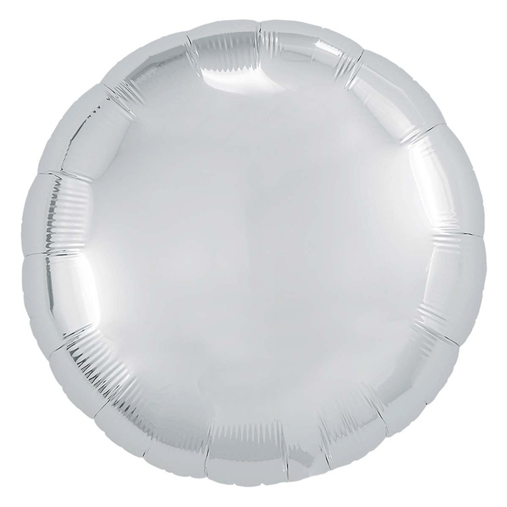 Шар фольгированный Круг 45 см (Серебряный)
