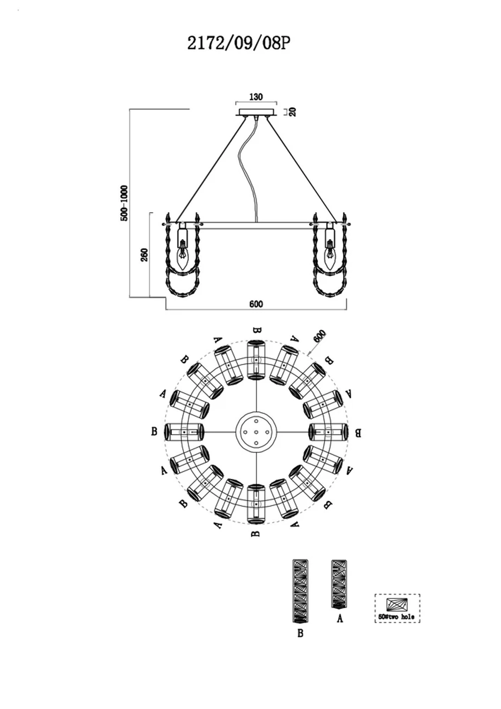 Подвесная люстра Stilfort UMIKO 2172/09/08P