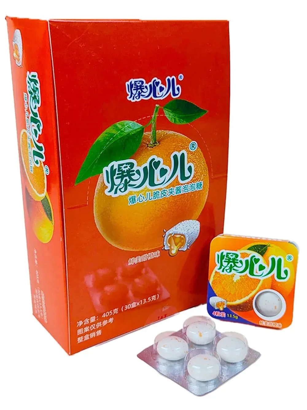 Жевательная резинка с жидкой начинкой Апельсин 13,5г * 30шт