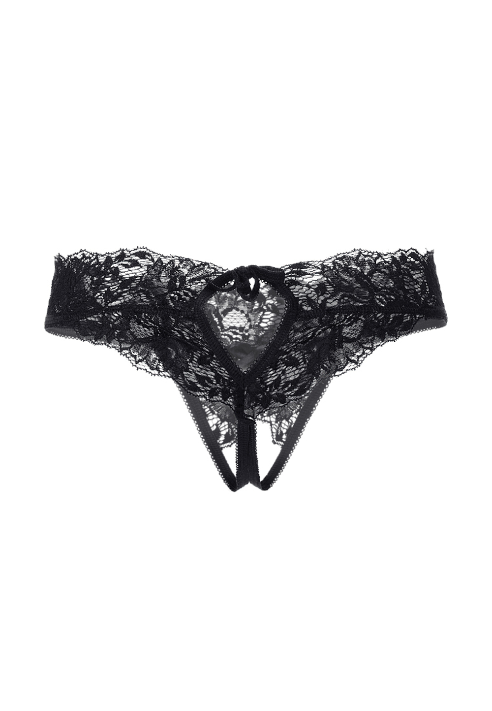 Эротические трусики Erolanta Lingerie Collection с декоративным вырезом сзади черные 46-48