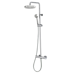 Bossini Elios душевая система: смеситель, стойка с верхним поворотным душем Ø 250 мм, с ручным душем, цвет хром