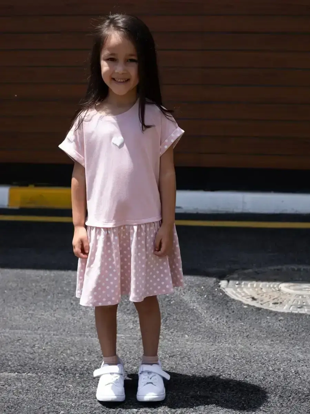 Платье оверсайз в сад с коротким рукавом