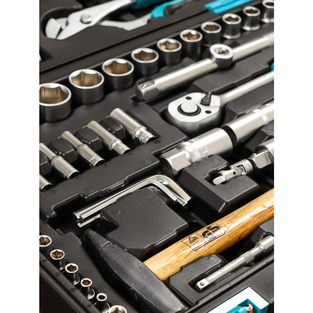 Набор слесарных инструментов Bartex, 1/2", 1/4", CrV сталь, кейс, 76 пр, шт