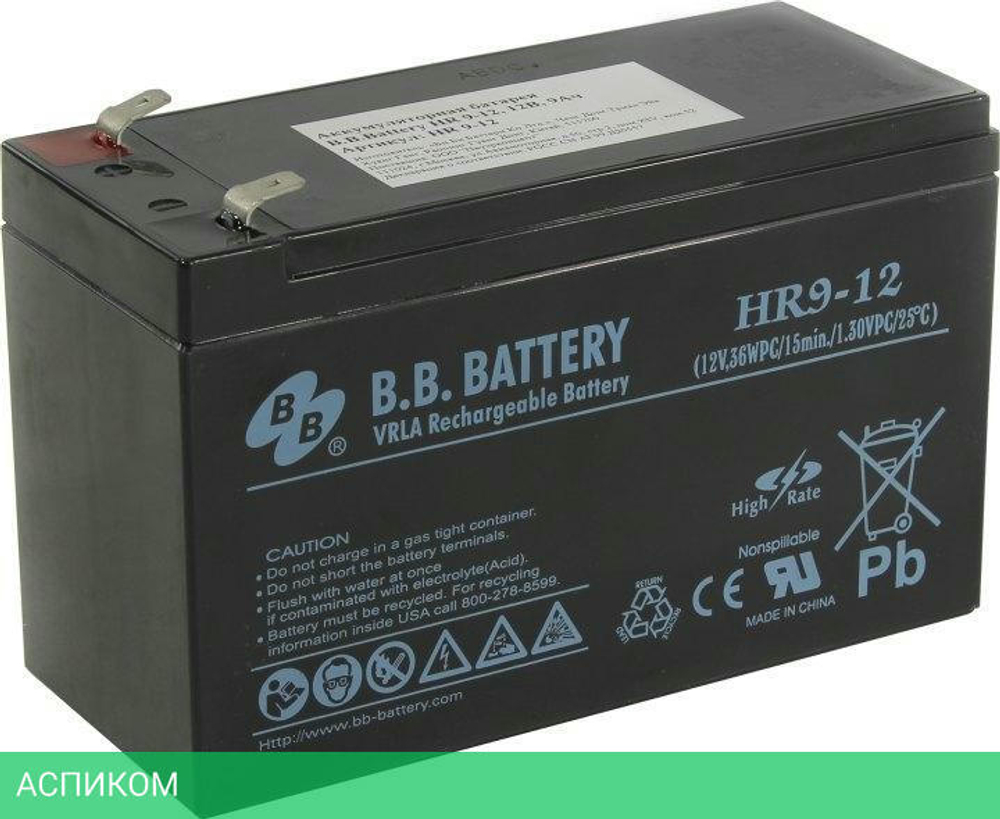 Аккумулятор для ИБП B.B. Battery 12В/8 Ач (HR 9-12)