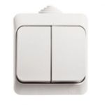 Schneider Electric Белый Выключатель 2-клавишный IP44 открытая установка 17769