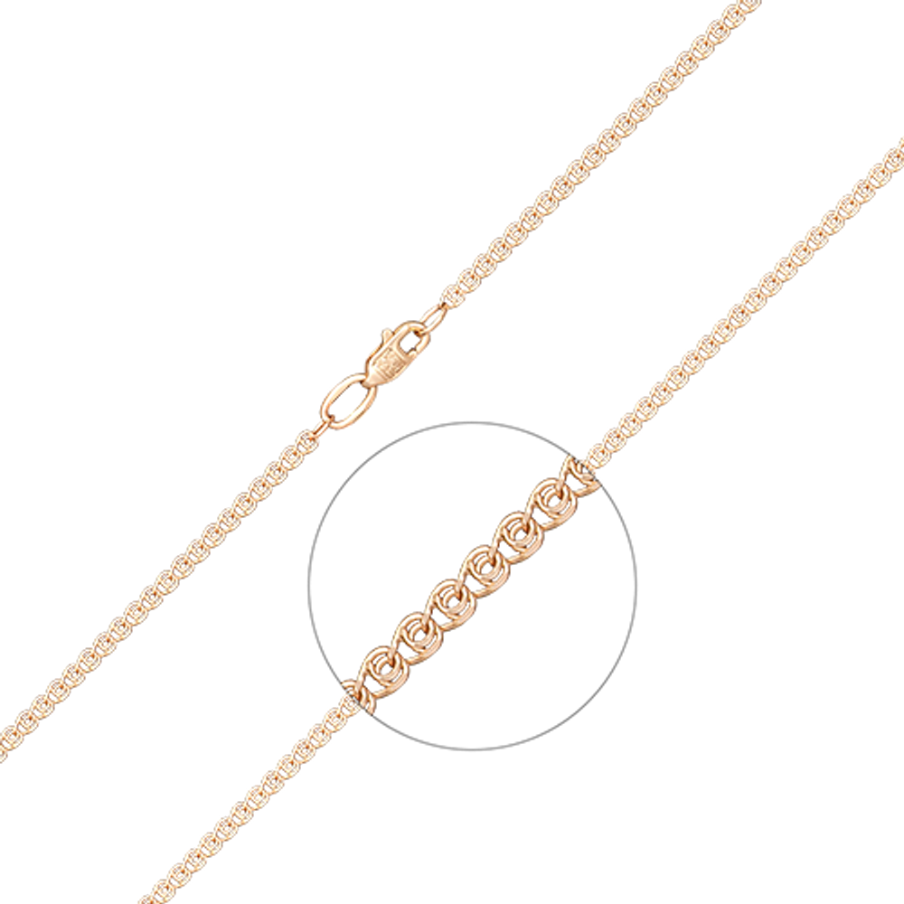 Цепь из красного золота с алмазной гранью (плетение «Лав»)