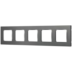 Рамка для розеток и выключателей ЭРА Серия 12 12-5205-12 на 5 поста, Классик, графит
