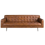 Диван Chester 3-местный из темно-коричневой кожи модель 6225