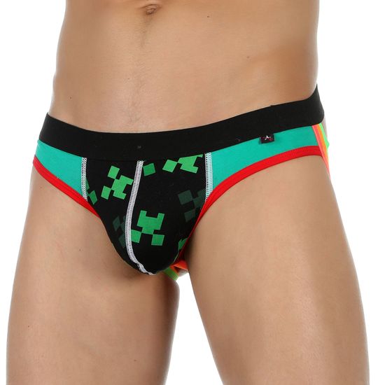 Мужские трусы джоки черные с зеленой вставкой Van Baam 39340