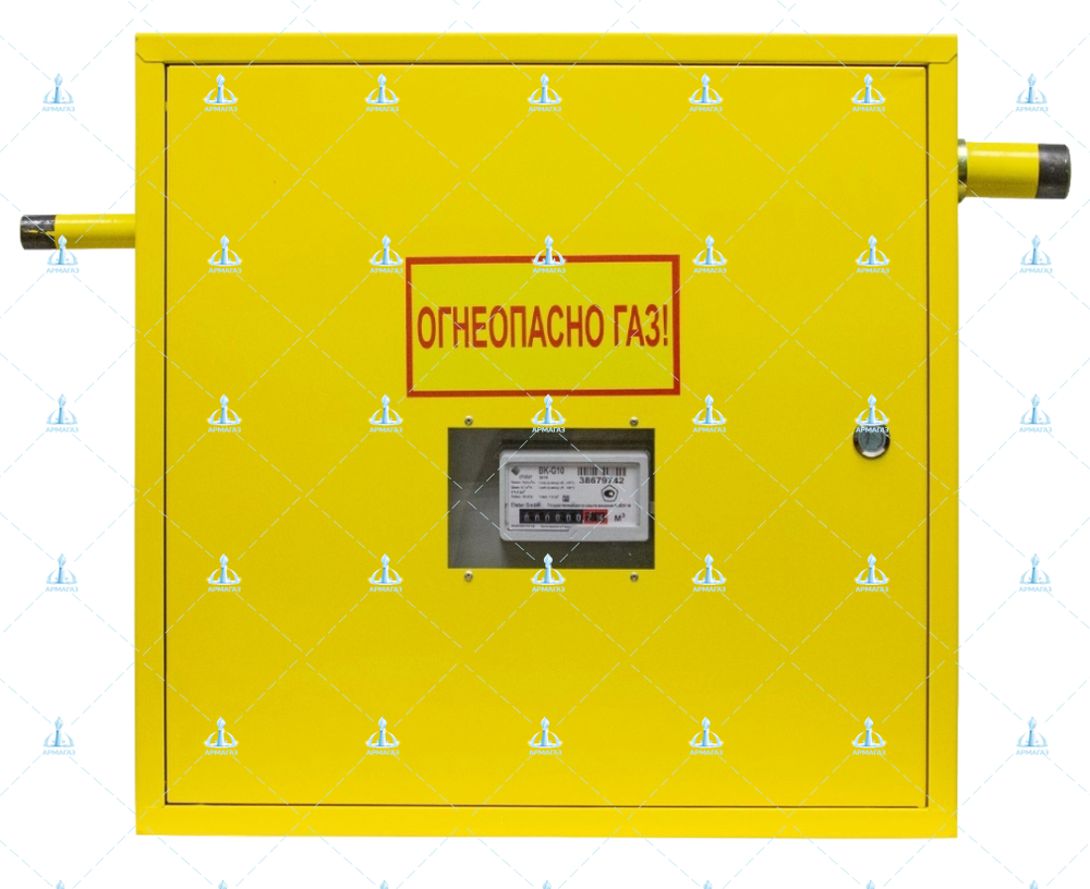 Шкафной газораспределительный пункт ГРПШ-ОХТА-RF-25-1-ЛП-С10-Ф-П1 исп.25/1 (МОГ) (желтый)