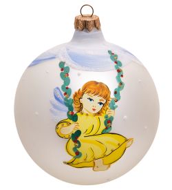 Элита НФШ-1475/1 Ел.украшение Шар «Ангел на качелях» 100 мм