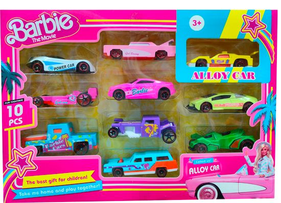 Набор металлических машинок Barbie 10в1