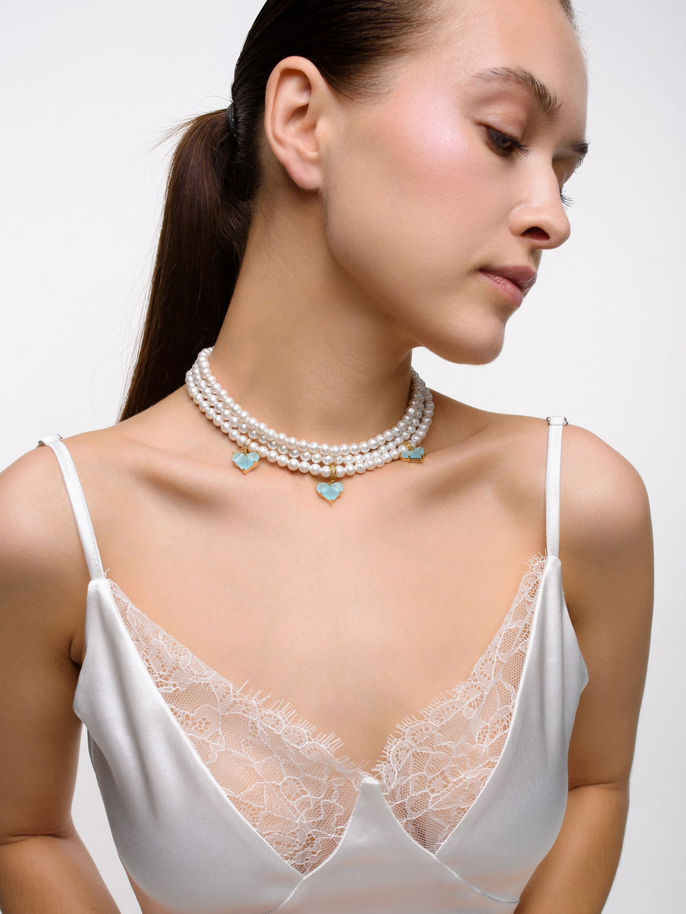 Колье "Delicacy blue soul" Gold