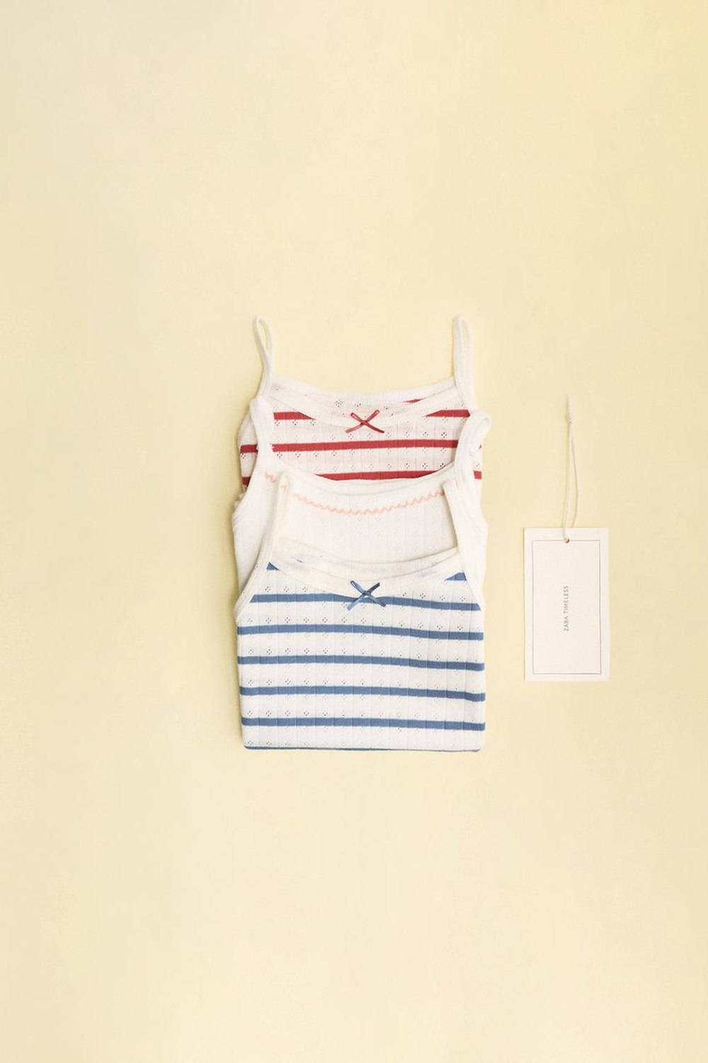 ZARA TIMELESS - НАБОР ИЗ ТРЕХ ФУТБОЛОК В РУБЧИК В ПОЛОСКУ, РАЗНОЦВЕТНЫЙ