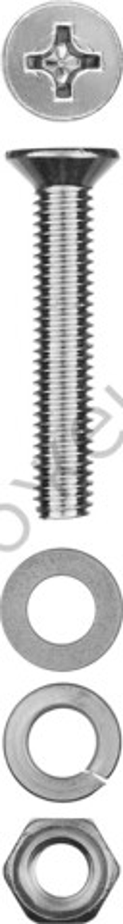 ЗУБР DIN 965 M6 x 40 мм, винт с гайкой и шайбами, 8 шт (303456-06-040)
