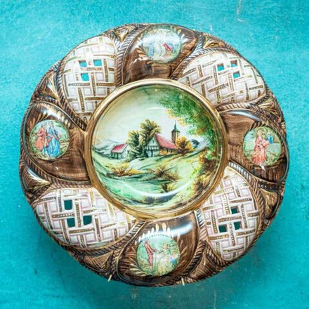 Винтаж: Настенная тарелка. Фарфоровая мануфактура H. Bequet