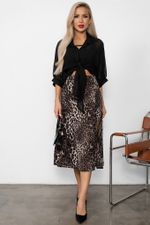 Юбка с разрезом (леопардовый принт) Юб11-20/5 Nikol