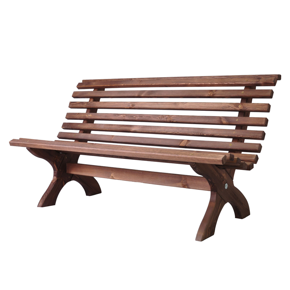 Скамейка садовая, 150х74х83, Осло, со спинкой, из массива дерева, венге, Dipriz