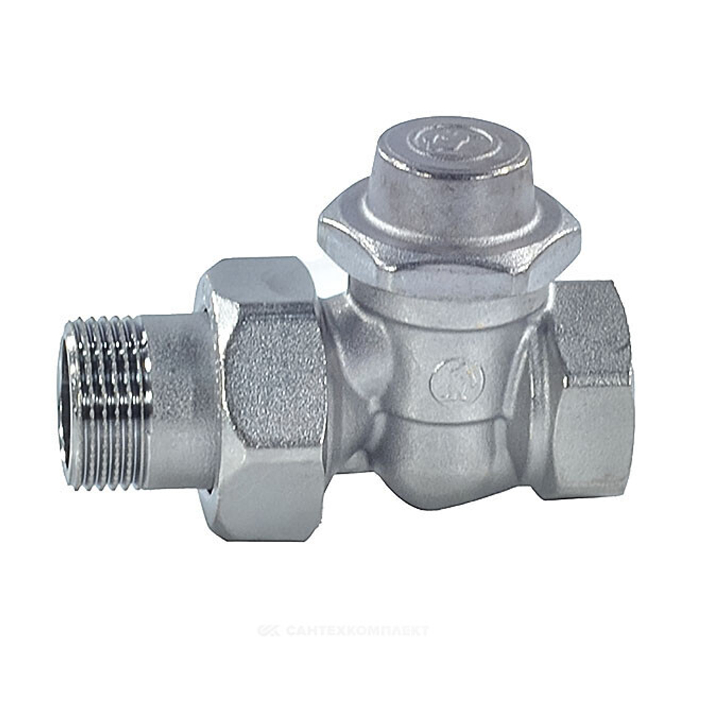 Клапан запорный Ду 20 Ру16 ВР прямой штуцер без уплотнения R715TG Giacomini R715X034