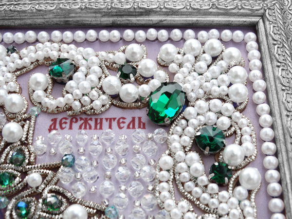 ЖС-6-СИ Набор для вышивания хрустальными камнями Господь Вседержитель (изумрудный)