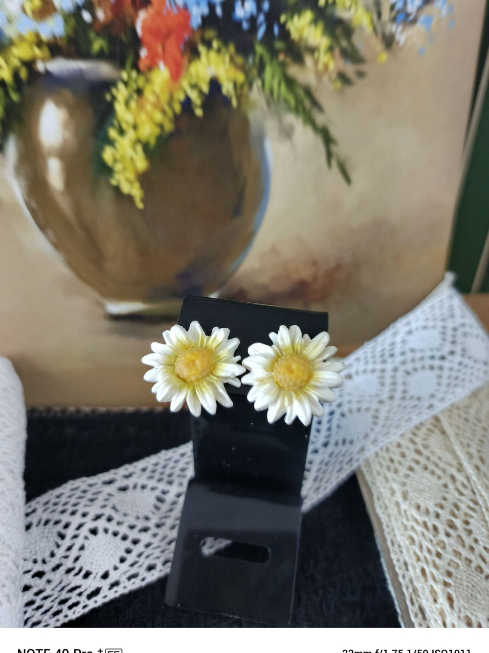 Серьги-пуссеты Ромашки