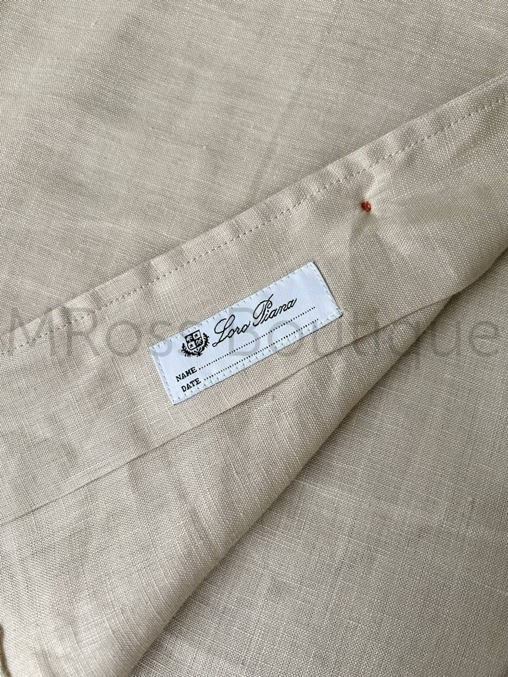 Бежевая рубашка Loro Piana Andre chambray из льна и хлопка