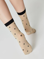 CONTE FANTASY Сияющие носки с объемными рисунками «Hearts»