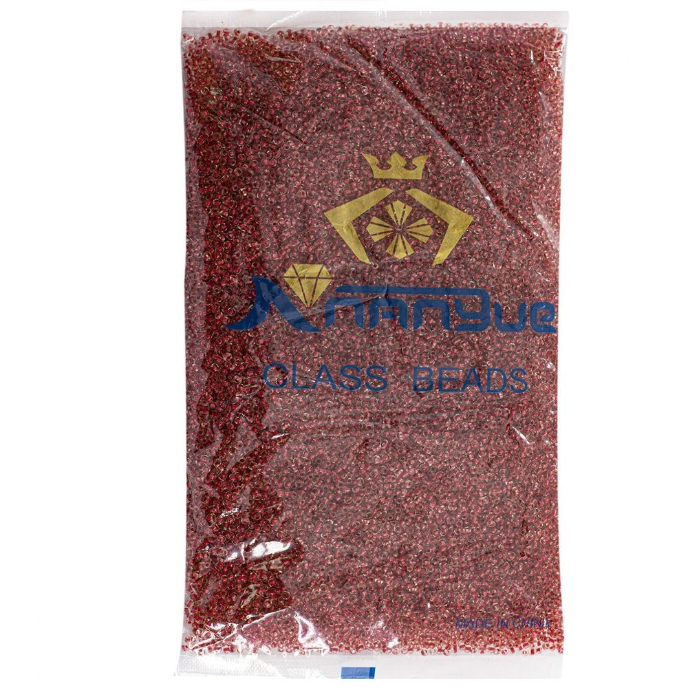 Бисер Alingar размер №12 вес 450 гр., прозрачный кристалл, внутри красный, пакет Бисер Alingar размер №12 вес 450 гр., прозрачный кристалл, внутри красный, пакет