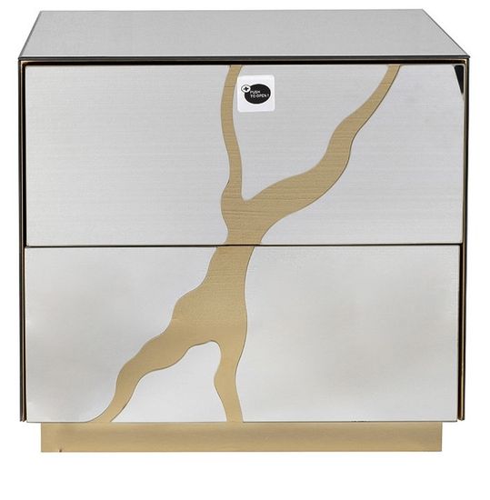 KFG199 Тумба зеркальная с золотым декором 61*42*59см