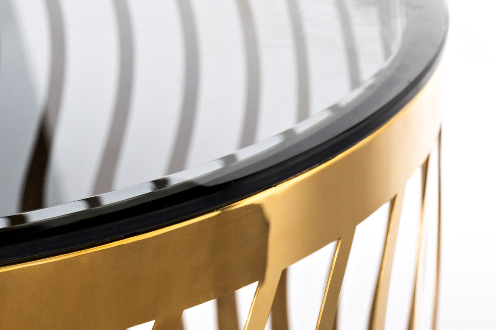 GY-ET8149GOLD Стол журнальный "Wave" тонир.стекло/зол. d50*51см
