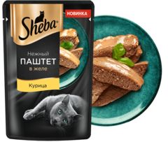 Sheba пауч для взрослых кошек паштет (курица) 75г