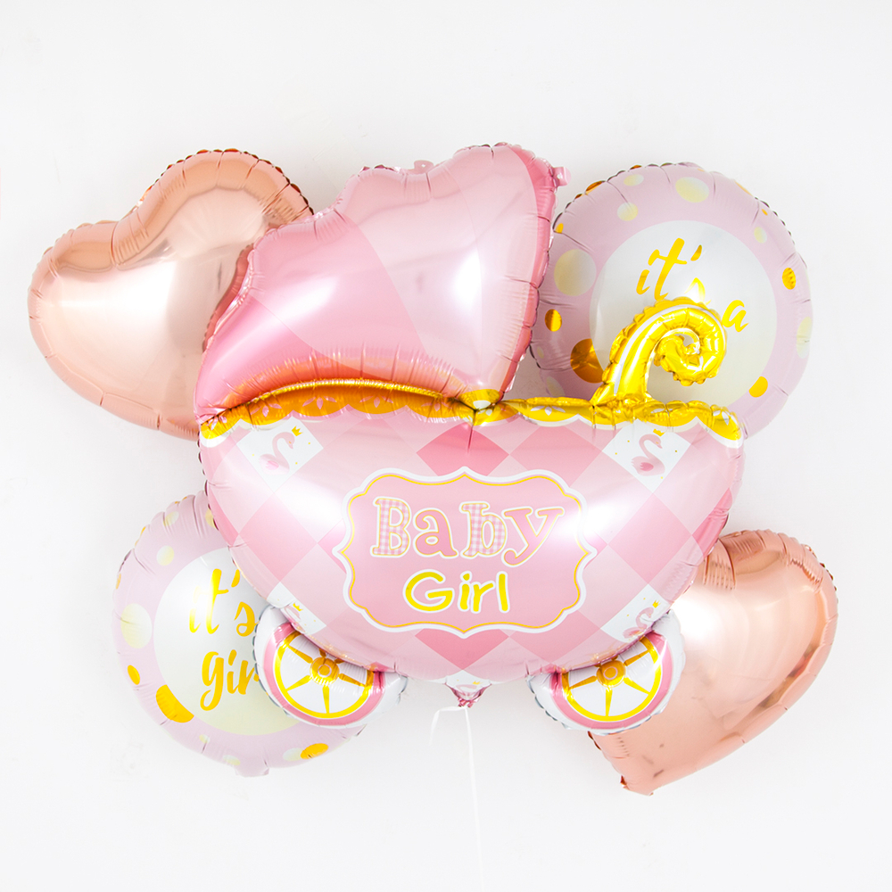 Фигура Коляска для девочки, Розовая 35" Fl