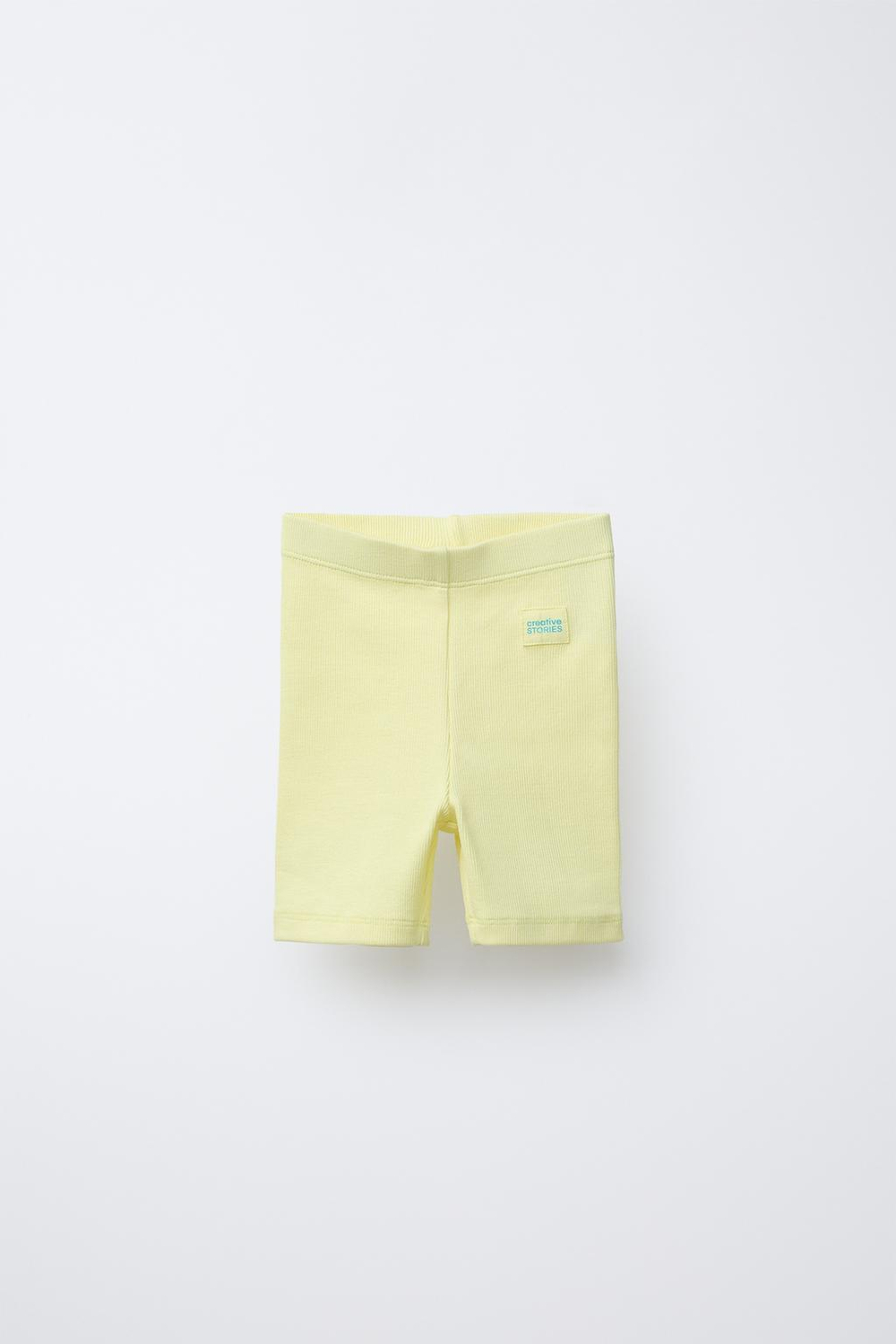 ZARA ШОРТЫ-ВЕЛОСИПЕДКИ В РУБЧИК, ПАСТЕЛЬНО-ЖЕЛТЫЙ