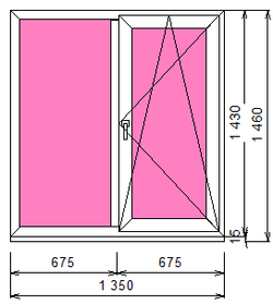 Пластиковое окно 1430 х 1350 ТермА Эко