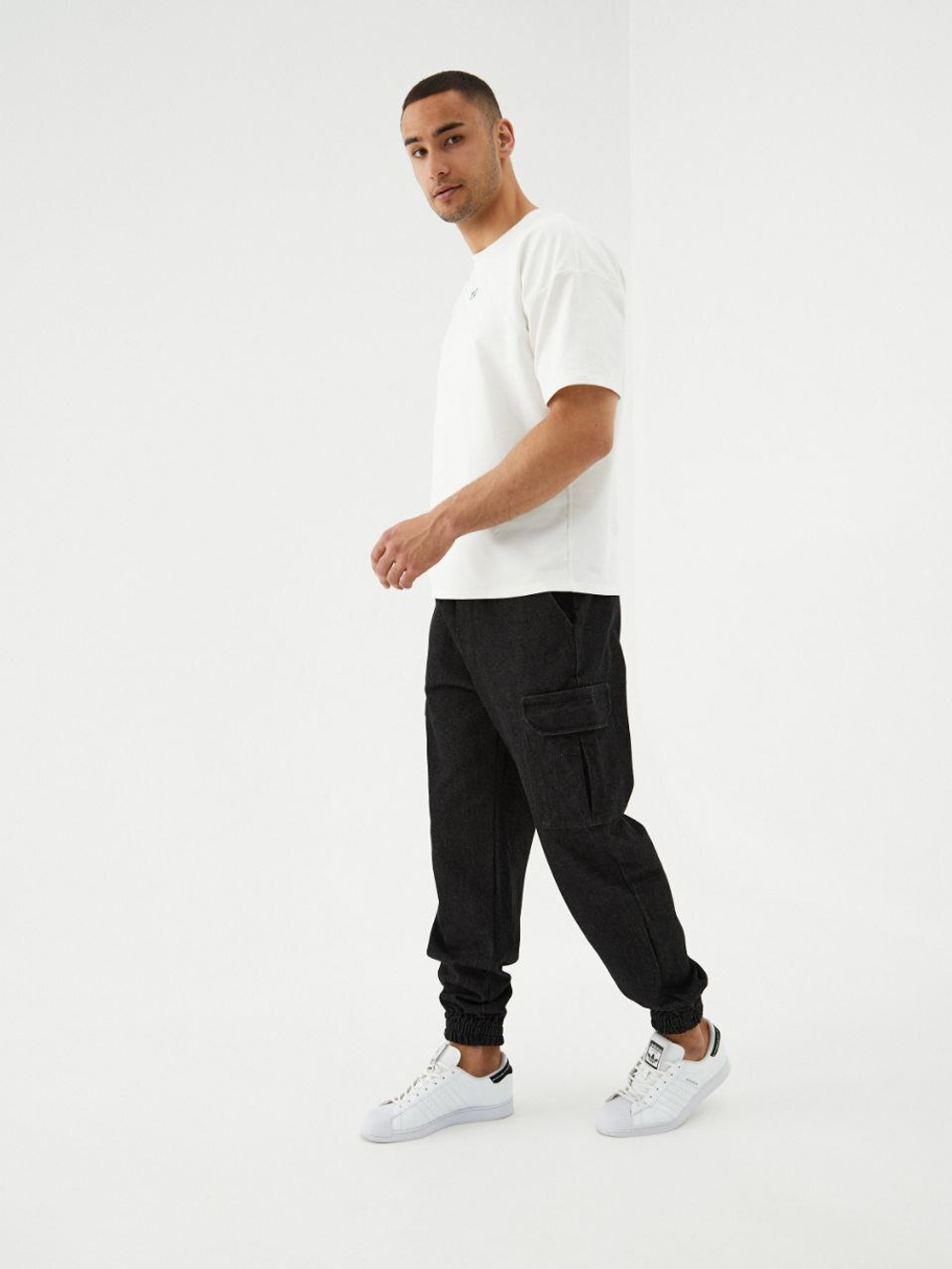 Джоггеры карго джинсовые. Асфальт