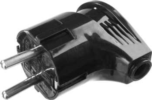 Вилка MAXElectro электрическая, 16А/220В, угловая, с заземлением, черная, STAYER, 55161-B